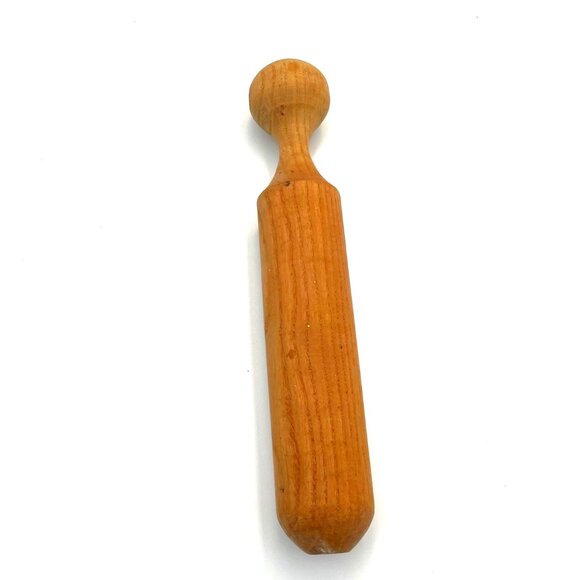 Vtg Wooden Muddler w/ Rounded Barware Cocktail Mojito Farmhouse Primitive - Picture 1 of 4